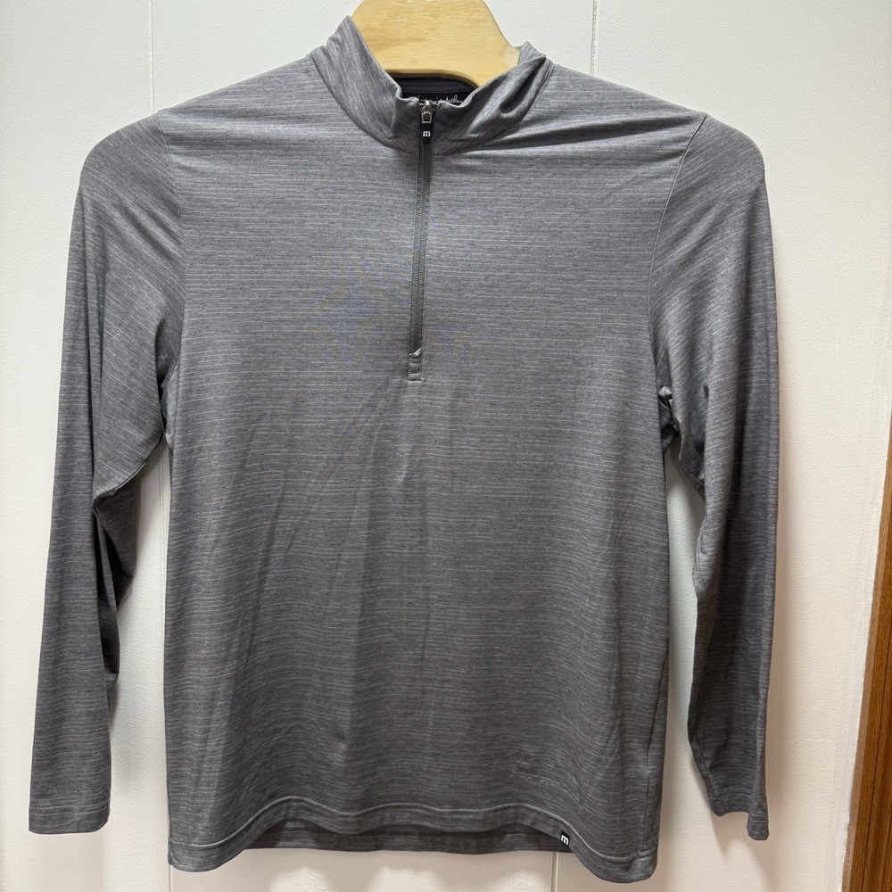 Travis Mathew Sweater Mens Size Large Gray Quarter Zip Golf Pullover